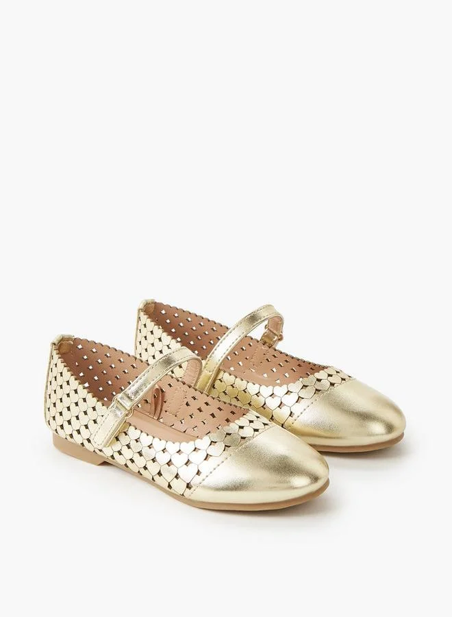 JUNIORS Girls Hook And Loop Ballerina Shoes